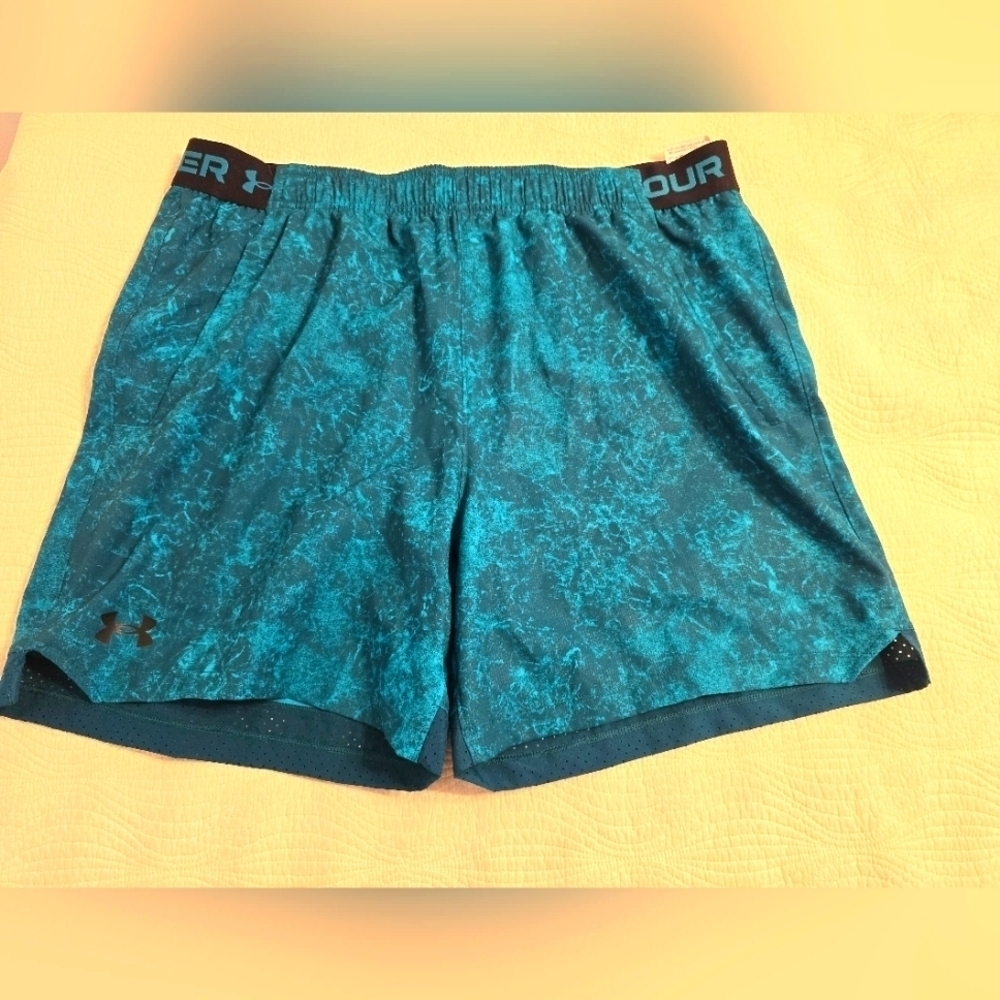NWT Under Armour Teal Green Vanish Woven 6" Inseam Athletic Shorts